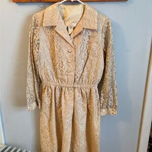 Vintage Cream Lace Dress